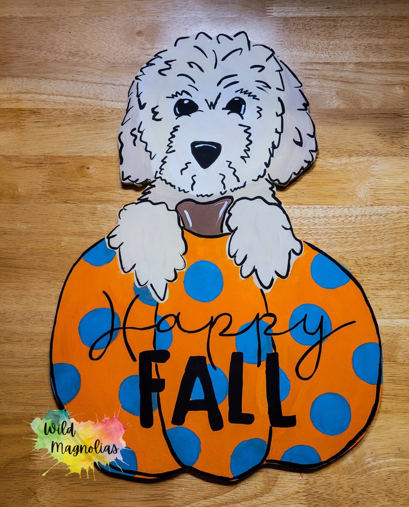 GoldenDoodle Pumpkin Door Hanger Halloween buying Dog Decor Goldendoodle Bernedoodle Sheepadoodle Labradoodle Pupkin Patch Fall Decor